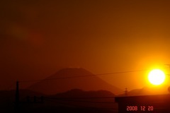 日没と富士山12/20、2。クリックして大きくしてくださいね。r1